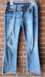 American Eagle Super Stretch Kick Boot dunkle Waschung Denim Jeans Damengröße 8 kurz - Bild 1 von 7