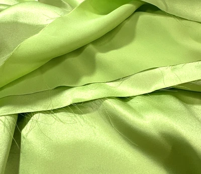 Lime Green Satin/Poly Solid 3 Yards 56" Wide Great Color - Image 1 of 4