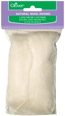 Natural Wool Roving .3oz Off White - Image 1 of 4