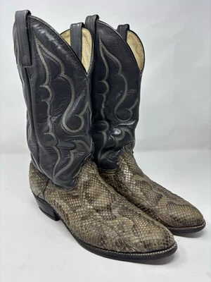 Винтажные экзотические мужские сапоги вестерн Abilene из змеиной кожи размер 9,5D сделано в США серые - Изображение 1 из 4