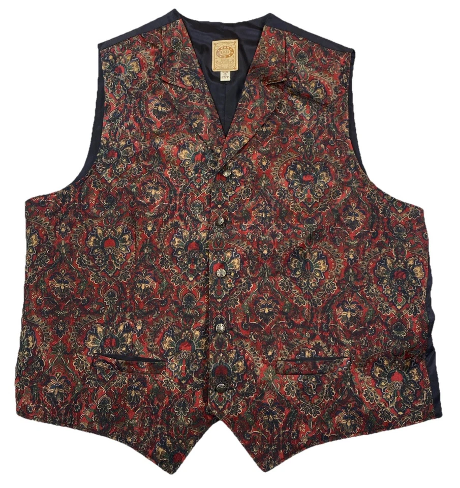 Wahmaker Frontier Clothing Chaleco Occidental Abotonado Cachemira Floral EE. UU. Para hombres 2XT Foto 1 de 4