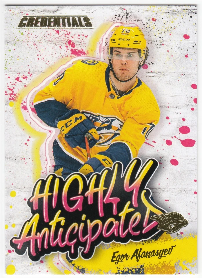 2023-24 Upper Deck Credentials Highly Anticipated EGOR AFANASYEV HA-16 Nashville - Image 1 of 1