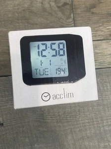 Acctim Cole Digital Alarm Clock Radio Controlled Date Temperature Display Black - Picture 1 of 5