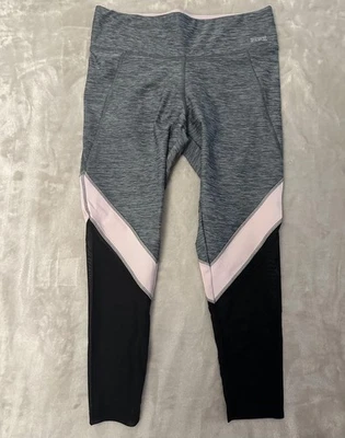 Victoria's Secret PINK Ultimate Leggings Womens Medium Gray Pink Black Mesh Logo - Image 1 of 4
