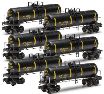 6 PACK O Gauge Modern Tank Car - UTLX BLACK - New - Free Shipping - Image 1 of 4