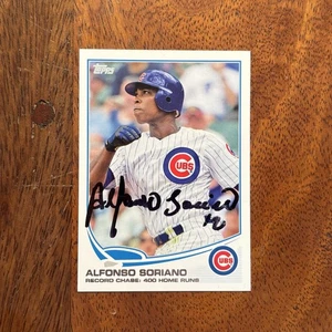 Alfonso Soriano Autographed 2013 Topps Signed Card #567 - Chicago Cubs - Picture 1 of 2
