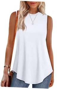 High Neck Tank Tops for Women Loose Fit Sleeveless Top Summer Clothes Womens - Picture 1 of 6