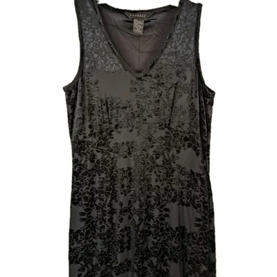 Maxi Vestido Vintage Express Terciopelo Negro S Años 90 Floral Grunge Hada Capricho Foto 1 de 4