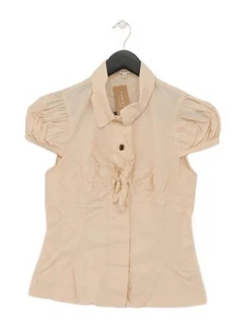 Kenzo Women's Shirt UK 12 Tan 100% Cotton Short Sleeve Collared Basic - Picture 1 of 6