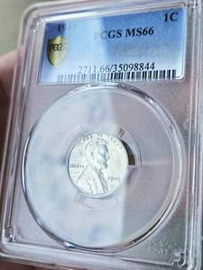 1943 PCGS MS66 Lincoln Steel Wheat Cent - Picture 1 of 6