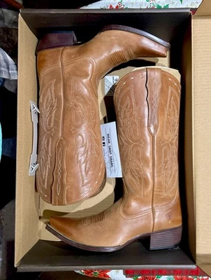 NEW Ariat Women's Heritage Tan X Toe Elastic Wide Calf Western Boot - Size 11 B - Image 1 of 4