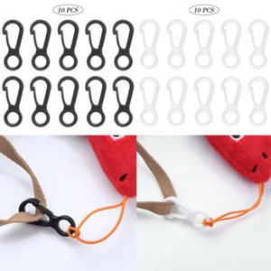 Plastic Carabiners Clips Flag Pole Clip Spring Hooks Backpack Link Lock Buckles - Picture 1 of 16