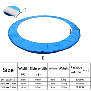 Blue Replacement Trampoline Reinforced Outdoor Round Spring Cover 8/10/12 Feet - Picture 1 of 14