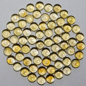 100% Natural Citrine 3X3 MM to 15X15 MM Round Cabochon Loose Gemstone