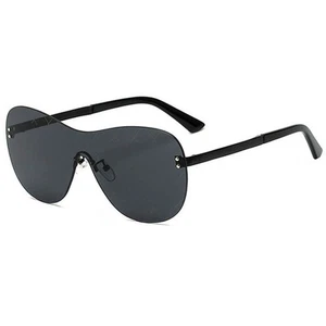 86012 C1 GAFAS DE SOL INTEGRALES DE MODA MARCO NEGRO DE METAL LENTES DE HUMO - Imagen 1 de 4