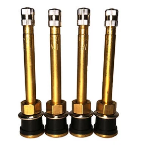 KEX Four TR571 Straight Brass Clamp in Tubeless 3 3/8 inch Truck or Bus Valve St - Picture 1 of 2