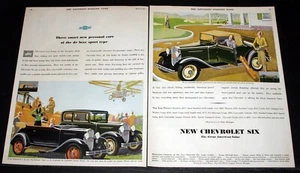 1931 OLD MAGAZINE PRINT AD, NEW CHEVROLET SIX, CONVERTIBLE CABRIOLET & COUPE! - Picture 1 of 1