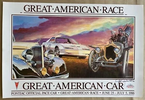 Poster 1986 Great American Race signed by Juratovick - Picture 1 of 1