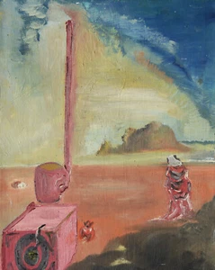 Bertram Jesdinsky 1960-1992 zugeschr. / Gemälde surreale Szene mit Küchengeräten - Picture 1 of 20