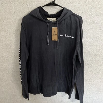 Nuevo Polo Denim & Supply Ralph Lauren para Hombres Talla M Sudadera con Capucha Ligera Negra Nueva con Etiquetas $75 Foto 1 de 4
