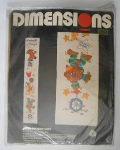 Vintage 1981 DIMENSIONS Crewelwork Kit - CIRCUS GROWTH CHART - Picture 1 of 4