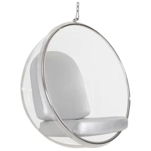 Eero Aarnio hanging Bubble Chair w/ Silver or white PU Cushion (free shipping) - Picture 1 of 11