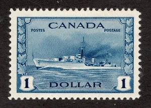 1942 Canada Sc# 262 - WWII $1 Navy Destroyer. MLH - Picture 1 of 1
