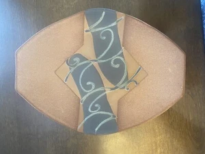 vintage Frank DiGangi Studio Pottery Art Tray brown gray swirls 11"x9" signed - Picture 1 of 4
