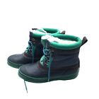 Vtg kiks Rain Snow Duck Boots Women Sz 8 Leather TRISTY II Blue Thermolite Y2K
