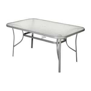 35"W x 59"D Rectangular All-Weather Tempered Glass Outdoor Patio Dining Table - Picture 1 of 12