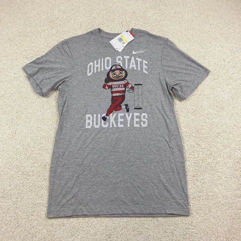 Nike Ohio State Buckeyes Mens Small Shirt Grey New Brutus DD7551-063 Cover