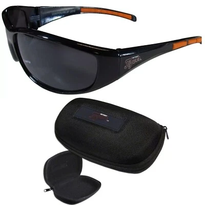Detroit Tigers Wrap Sunglasses with Hard Shell Case MLB Licensed Baseball - Image 1 of 4