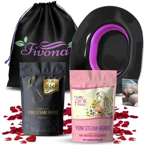 Fivona 4-in-1 Yoni Steam Kit - V Steaming Seat, 2 Packs of Herbs and Storage Bag - Picture 1 of 7
