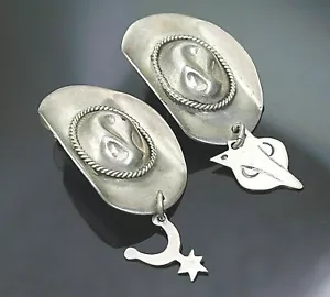 ESPLÉNDIDOS ARETES POSTES DE PLATA ESTERLINA ESTILO SUROESTE ESTILO VAQUERO VINTAGE - Imagen 1 de 4