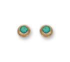 Post earrings Israeli opal set rose 9CT gold designer