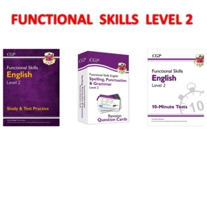 2023 Functional Skills English Level 2 Study Book, Practice Test &Revision Cards - Picture 1 of 12