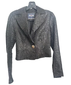 Jean Paul Gaultier Black Textured Blazer Jacket Embossed Pattern Button Details - Picture 1 of 8