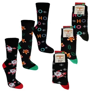 Baumwoll-Socken "Weihnachten", weicher Komfortbund, handgekettelte Naht, 2 Paar - Bild 1 von 6