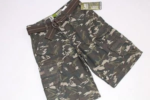Lee Dungarees Loose Boys Camo Green Shorts Size 10 R NWT Flat Front Adjustable - Picture 1 of 3