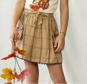 Matilda Jane Just Imagine Freya Girls Plaid Tie Waist Skirt 14 - Picture 1 of 10