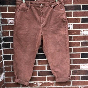 american eagle 22 regular cordouroy rust color pants super stretch mom jean - Picture 1 of 6