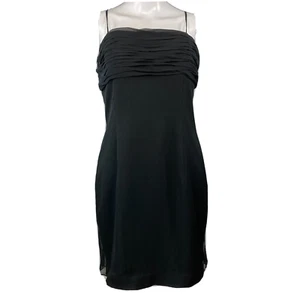 Neu mit Etikett Ann Taylor Damenkleid Größe 8 schwarz 100 % Seide Chiffon ärmellos Etui 218 $ - Bild 1 von 10