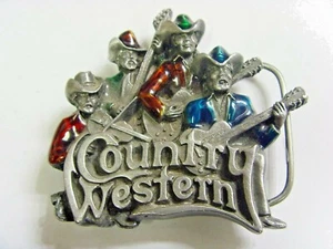 Bergamont 1981 vintage esmaltado original hebilla de cinturón country western music 50719 - Imagen 1 de 5