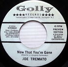 Joe Tremato Promo 45 Now That You're Gone Golly Label Pop