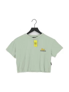 Napapijri Women's Top S Green Graphic 100% Cotton Short Sleeve Crew Neck Cropped - Picture 1 of 6