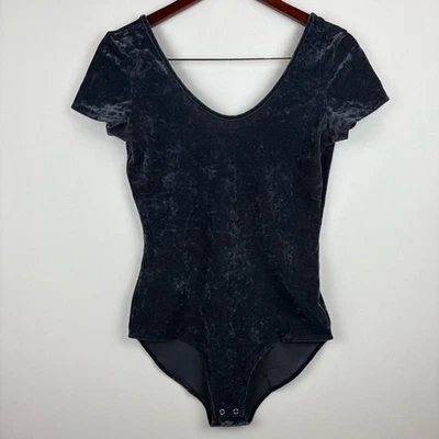 American Eagle Crushed Velvet Short Sleeve Bodysuit - Image 1 of 4
