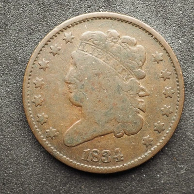 1834 ** ** CABEZA CLÁSICA MEDIO CENTAVO* * ENVÍO GRATIS C0121 Foto 1 de 2