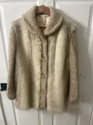 Abrigo de piel D'Esprit Dubrowsky & Perlbinder vintage años 70 palanca talla 8 hecho en unión Foto 1 de 4