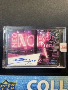 2024-25 Panini Noir Manu Ginobili Auto Neo Noir /49 Encased Spurs Neon Auto! - Picture 1 of 6