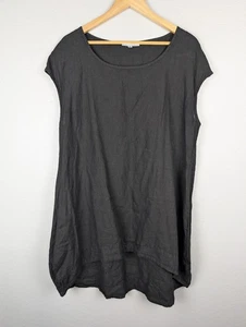 Bryn Walker Tunika Shirt Damen XL schwarz 100% Leinen Made in USA Freizeit - Bild 1 von 8